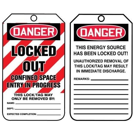 OSHA DANGER SAFETY TAG LOCKED OUT  MLT430CTP